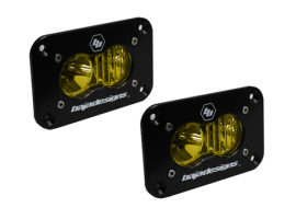 BAJADESIGNS S2 Sport Black LED Auxiliary Light Pod Amber Flush Mount (Pair)